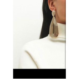 Big gold earrings large huge statement , chunky gold metal earrings gold pierced